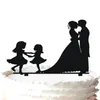 Family Wedding Cake Topper-Kissing Bride i Cagure i dwie dziewczyny 37 Kolor dla opcji 1613