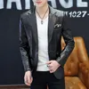 Costumes pour hommes veste en cuir de moto printemps et automne mince Style coréen petit costume beau PU