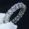 Anneaux de bande 925 argent plaqué cuivre Zircon luxe éternité anneaux pour les femmes grand cadeau en gros Lots en vrac mariage 925 CZ Band Ring