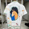 Męskie koszule Casablanca Mężczyzn Koszulka Koń nadrukowane prawdziwe ubrania designerskie wysokiej jakości koszulki 230714