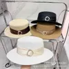 Chapeau de paille à boutons carrés japonais et coréen Tidal Diamond pour femmes