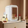 9l mini spegel kylskåp med dimbar led spegel design mini skönhet spegel hudvård produkter kylare bil hem dubbla användbart litet kylskåp varmt