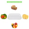 Dinnerware Sets Butter Dish With Lid Plastic Serving Tray For Sticks Elegant Covered Kitchen Storage Transparent