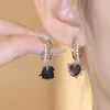 Boucles d'oreilles créoles élégantes perles torsadées Rose Ginkgo pendentifs boucles d'oreilles coréennes en forme de C fleurs goutte à goutte boucles d'oreille bijoux de luxe