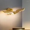 Vägglampa modernt Seagull Led Bedside Bedroom Light Luxury Minimalist Creative Room Decoration Living Bakgrund