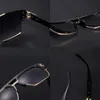 Lunettes De Soleil À La Mode De Luxe Hommes Carré Grand Cadre Miroir Dégradé Lentille Claire Métal Nuances Anti Lumière Bleue De Sol UV400 230714