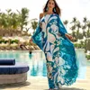 Casual Kleider Frühling Sommer Mode Amerika Chic Frauen Lose Kleid Weibliche Strand Urlaub Böhmen Stil Druck Roben Nackte Schulter kleid