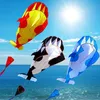 KITE Tillbehör Stor mjuk drake Dolphin Kite Nylon Kite Line Animerade drakar som flyger uppblåsbar drake kitrulle utomhus roliga leksaker parafoil 230714