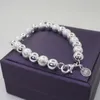 Strand Ladies Chic Bracciale con perline di sabbia Diametro 8 mm Materiale in rame Per San Valentino Regalo di Natale H9