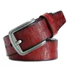 Ny produkt Brand Luxury Design Pin Buckle äkta läderkohudbälte jeansbälten för män Business Cowboy Belts Hot Sale L230704