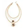 2023 Ny heta säljande modehjärta smycken set gyllene hjärthalsband örhängen armband set kvinnor gyllene smycken