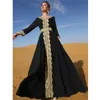 Abbigliamento etnico 2023 Turchia araba Musulmani Abayas Abiti Dubai Donne Eleganti abiti da sera da sera in pizzo