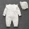 Rompers born baby clothes lace princess jumpsuithat baby girl Skin-tight garment 230714