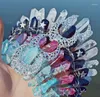 Hårklipp Naturliga Crystal Crown Star Accessories Quartz Lolita Wedding Party Ceremony Rå pannband Tiaras gåvor