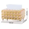 Tissue Boxes Napkins Crystal Glass Tissue Box Cover Home Hotel Car Pen Holder Tools Cosmetic Accessories Desktop Storage Racks Decoration Paper Towel R230715