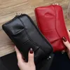 Abendtaschen Frauen Clutch Brieftasche echte Leder Ladies Bag Female Armband Long Geldbörse Handtasche Handtasche Reißverschluss Schulter