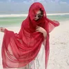 Sciarpe Moda Donna Estate Protezione solare Sciarpa di lino in cotone Scialle grande Luxury Lady Foulard lungo con nappe rosse Morbido solido