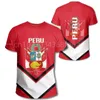 Herr t-skjortor peru flagga sommar casual t-shirts för manliga o-hals lösa pojkar streetwear korta ärm toppar mode sportkläder överdimensionerade tees