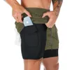 Heren Shorts Camo Quick Dry Running 2 In 1 Doubledeck Workout Training Jogging Korte Broek Zomer Sport Mannen 230714