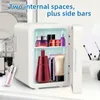 Mini buzdolabı, 4 litre/6 teneke kutu küçük buzdolabı-AC/DC Yatak Odası Yurt Araç Ofis Masası-Torulabilen Kompakt Tiny Cilt Bakımı Buzdolabı için
