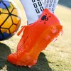 Sapatos sociais de tornozelo baixo TF AG tênis de futebol para calçados unissex dourado laranja futebol masculino antiderrapante treinamento esportivo 230714