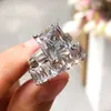 Bling Bling vvs moissanite Pierścień 100% 925 Sterling Ring Designer Style Topaz CZ Nowy styl Pierścień Luksusowy seiko szmaragdowy zielony trawienie