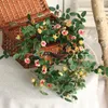 Dekorativa blommor 175 cm Artificial Rose Flower Vine Home Wall Decor Fake Rottan Outdoor Garden Decoration Plant GRANGE FRAND DOORN HANGING