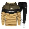 Fur Daiwa Fishing Men's Hoodie Set Casual Warm Sports Sweater Brand Pullover + Jogging Pants 2piece Set