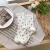 Women Socks Forest Style Sweet Girl Floral Spring And Autumn Korean Edition Fashion Retro Art Small Fragmented Flower Mid Tube