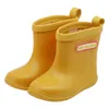 Botlar Çocuk Kızlar Erkekler Yağmur Botları PVC Su Geçirmez Midcalf Su Ayakkabıları Yumuşak Kauçuk Antislippery Çocuklar Toddler Yağmur Ayakkabıları 230714