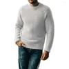 Suéteres masculinos suéter de inverno pulôver elástico térmico confortável para o trabalho