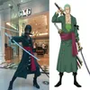 Novo Anime ONE PIECE Roronoa Zoro Cosplay Traje Uniforme Verde Roupa Halloween Adulto Comic Trajes para Mulheres Masculinas Carnaval Cospla308h