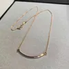 Projektant Nowy V Gold High Edition Smile Naszyjnik 2nd generacji średnia konserwacja kolorów Mała uśmiechnięta twarz 18K Rose Tiffay Chain