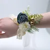 Girls Bridesmaid Corsage Wrist Flowers Wedding Prom Party Boutonniere Rose Bracelet Fabric Hand Flowers Wedding Accessories