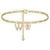 Bracelets de cheville tendance papillon initiales en acier inoxydable collier femmes mode charme lettre bijoux tour de cou chaîne amitié cadeau