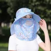 Kawałki rowerowe Maski Woman Sun Hat z wachlarzem Summer Suncreen Cap Outdoor UV Ochrona Ochrony Ochrony Ochrony wiatrówek