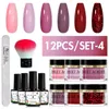 Nail Glitter MEET ACROSS 81216 stks Dompelen Poeders Set Voor Manicure Natuurlijke Droog Zonder Lamp Cure Systeem Schoonheid Pigment 230714