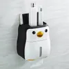 Simpatico pinguino Contenitore di carta Porta carta igienica Scaffale per scatola di fazzoletti a parete223M