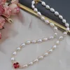 Bohême Perle Collier Demi Perle D'eau Douce Naturelle Perles Chaîne Bijoux