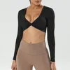 Completi da yoga VITALINOVO Canotte da palestra a maniche lunghe per donna T-shirt da allenamento a V profonda con torsione Top Imbottito ad asciugatura rapida Fitness sportivo 230715