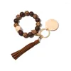 Strand Personality Advanced 2023 Style cuir gland bois porte-clés femmes porte-clés Silicone perle Bracelet