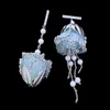 Charm Light Luxury Flower Tassel Zircon örhängen Blue Harts Rose Fairy Aura överdrivet Pearl 230630