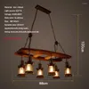 Lampy wisiork w stylu drewniane żyrandol w stylu przemysłowy amerykański bar restauracyjny stół szklany lampka odzieżowa kawiarnia netto poddasza