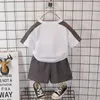 Ensembles de vêtements 0 5 ans garçon Simple mode coréenne t-shirt bébé été coton Shorts costume 230714