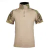 Men's T-Shirts Outdoor Short sleeved tactical Camo Breathable stretch top sports suit Quick Dry T-shirt L230715