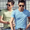 T-shirts pour hommes Élastique Slim Fit Hommes Camouflage T-shirt Court À Manches Longues Casual Homme Tee Tops 2023 Summer Fashion T-shirts De Haute Qualité Pour Hommes L230715