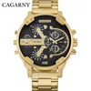 Relogio Masculino 6820 Cagarny Top 7333 Luxury Watch Men Sport Quartz Clock Watch Waters Gold Steel Watch Watch военные 261K