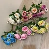 Dekorativa blommor 1 Bukett 9 huvuden Rose Daisies Artificial High Quality Fake For Diy Garden Room Wedding Home Autumn Decoration
