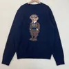 Designer Polo Sweater Men Ralph Sweaters Bear Pullover Long Sleeve Polo Hoodie Tryckt kläder Topp högkvalitativa Lauren Polo Knitwear 5402