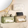 Vävnadslådor servetter Punch-Free Creative Tissue Box Wallmontered Paper Handduk Lagring Box Hushåll Kök Badrumspapper R230714